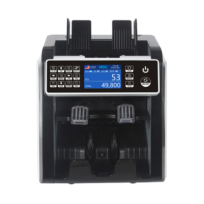 2 Pocket MXN 800pcs/Min Mix Value Counting Machine MG UV Money Denomination Counter